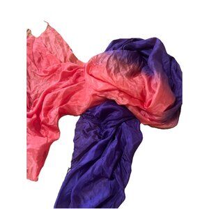 Silk Scarf Women shawl Wrap  gradient color orange Purple 72x35in Belly Dancing